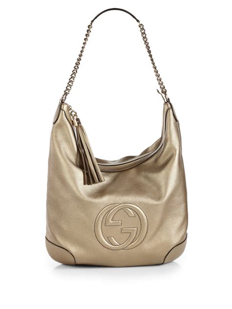 gucci soho leather shoulder bag gold|gucci adjustable shoulder handbags.